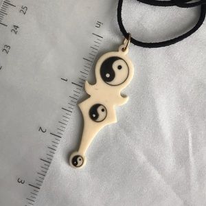 YIN YANG Carved Bone Pendant